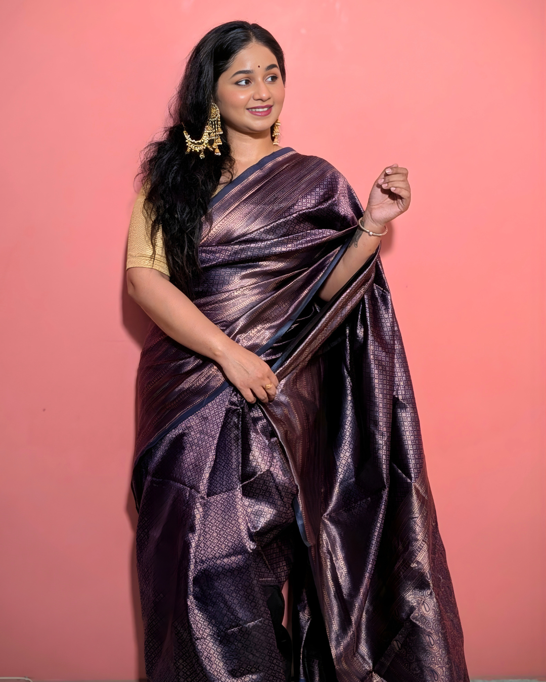 Tamara Plum Banarasi Saree