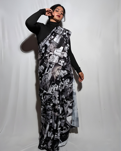 Vintage Cinema Cotton Saree