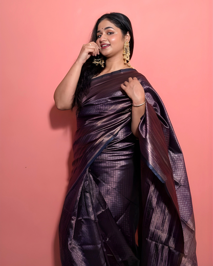 Tamara Plum Banarasi Saree