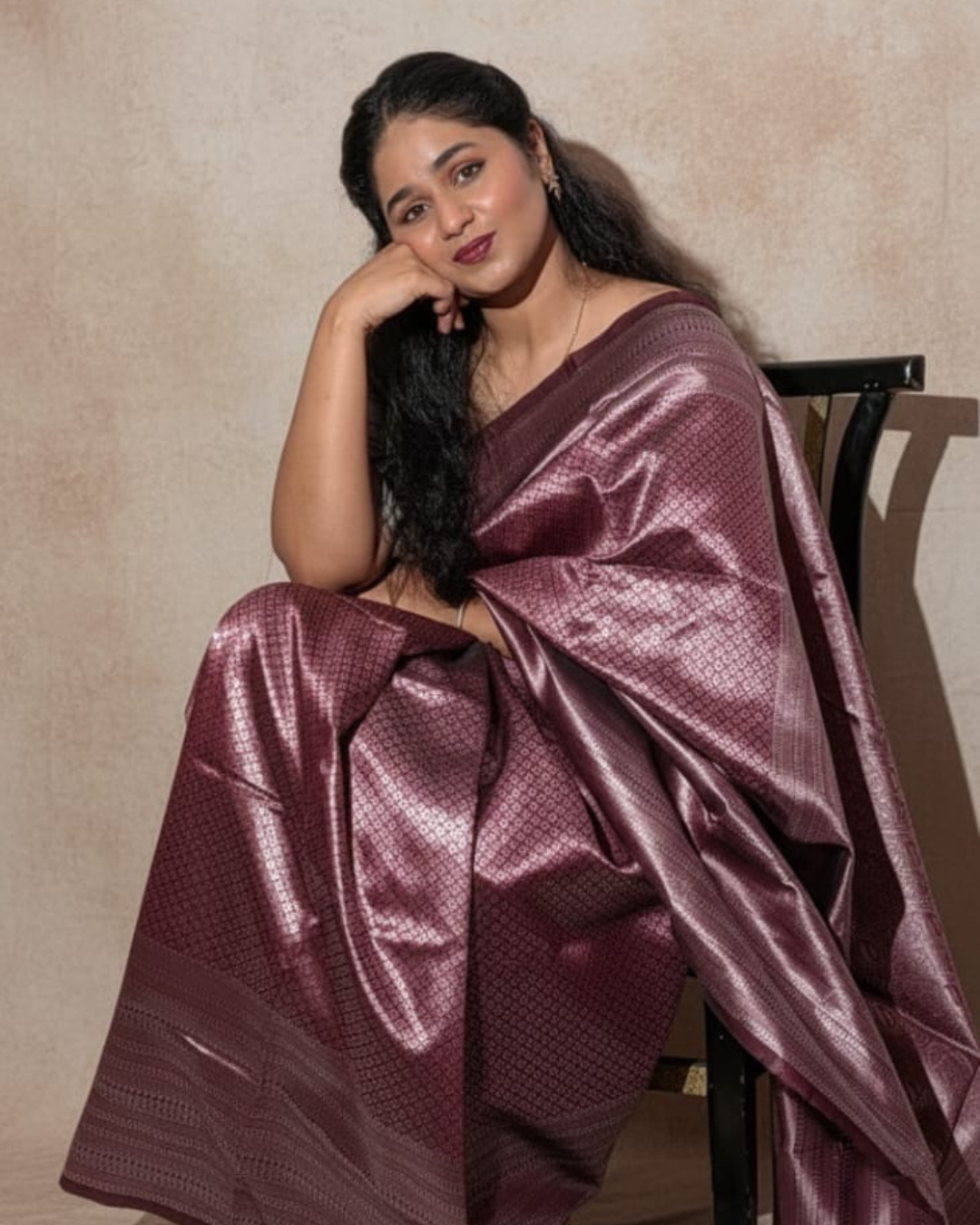 Tamara Wine Banarasi Saree