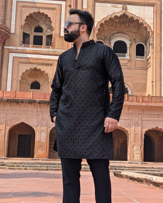 Black Veer Kurta Set